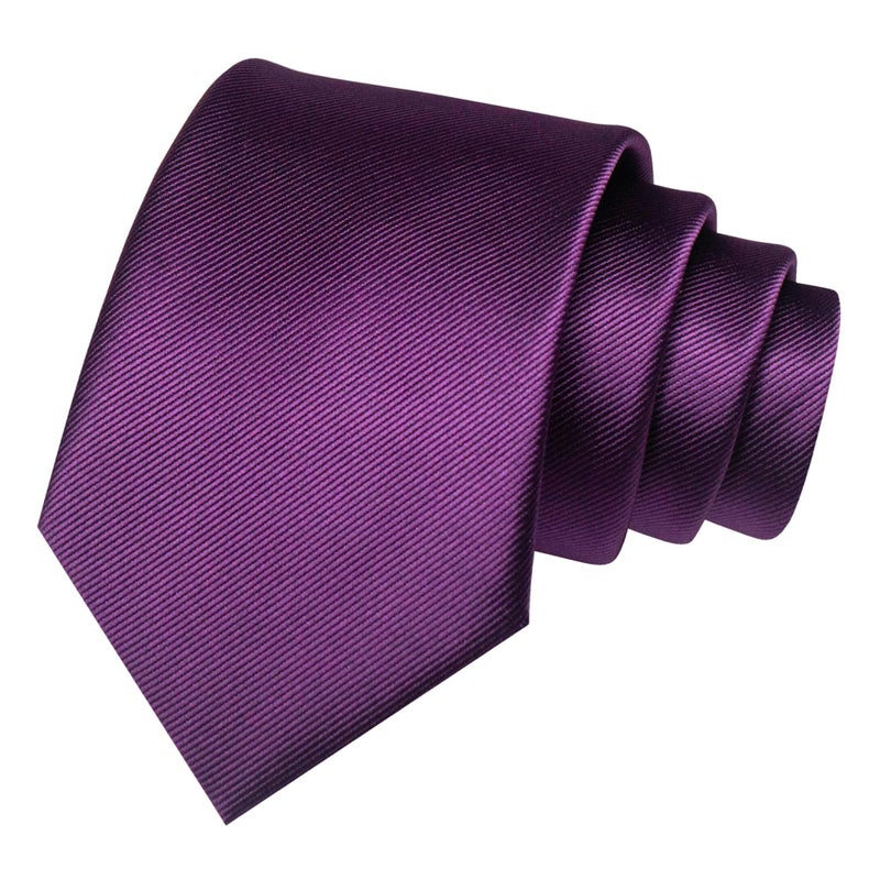 JEMYGINS Purple Formal Necktie and Pocket Square, Hankerchief and Tie Bar Clip Sets for Men - Image 2